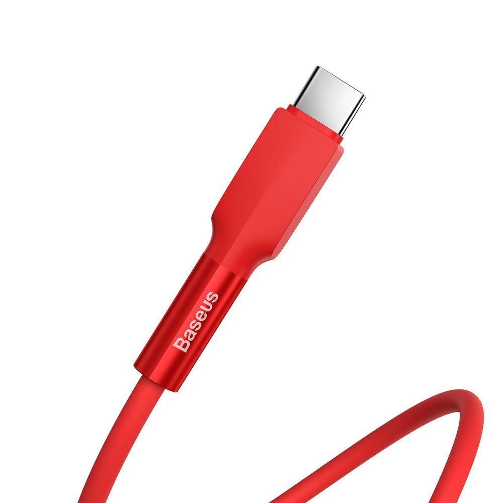 BASEUS Baseus Silica Gel 1m 3A USB-C Kabel - Röd