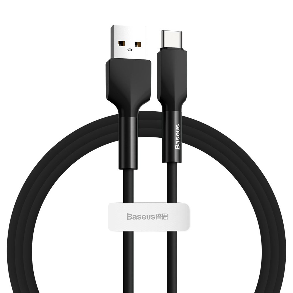 BASEUS Baseus Silica Gel 2m 2A USB-C Kabel - Svart
