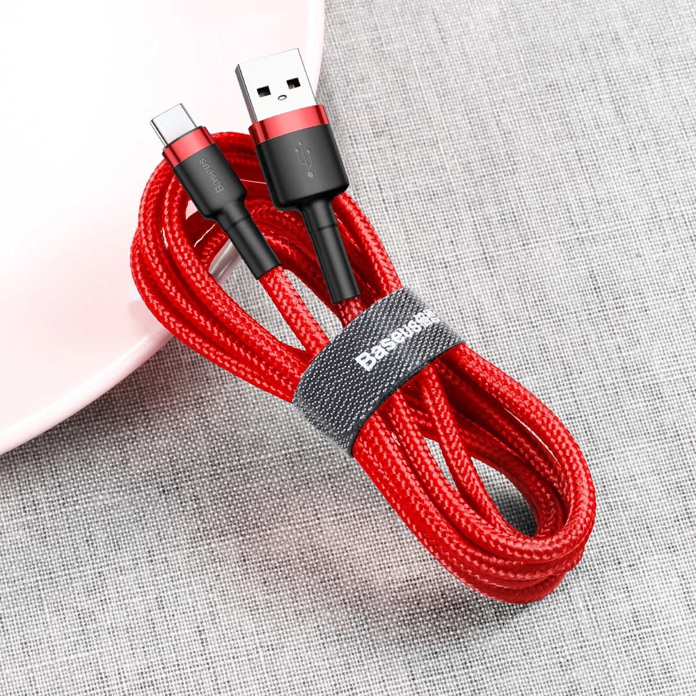 BASEUS Baseus Cafule 2m USB-C QC3.0 Laddningskabel - Röd