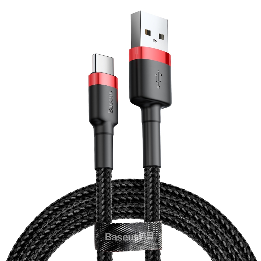 BASEUS Baseus Cafule 2m USB-C QC3.0 Laddningskabel - Svart/Röd