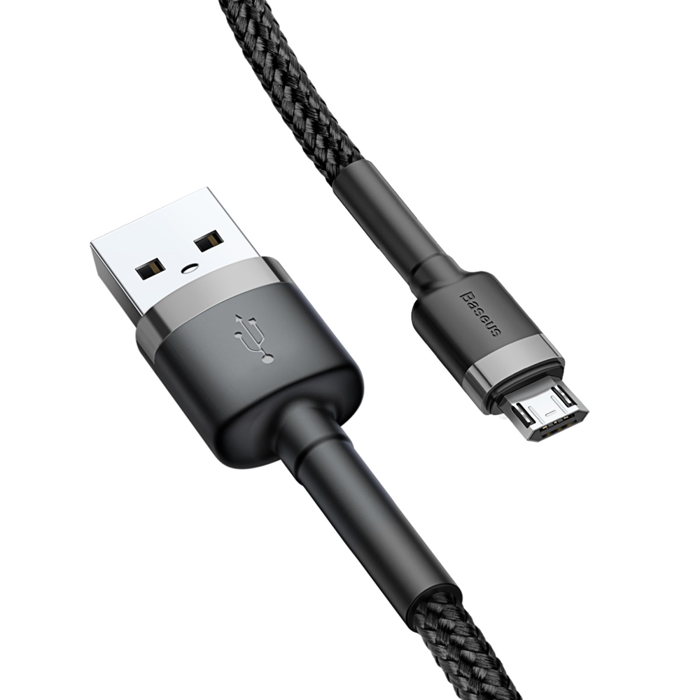BASEUS Baseus Cafule 1m Micro USB QC3.0 Laddningskabel - Svart/Grå