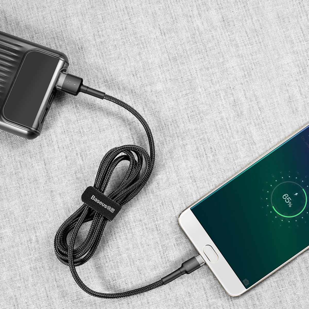 BASEUS Baseus Cafule 1m Micro USB QC3.0 Laddningskabel - Svart/Grå