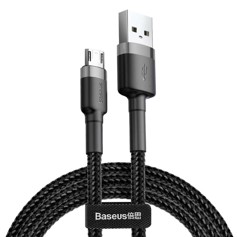 BASEUS Baseus Cafule 2m Micro USB QC3.0 Laddningskabel - Svart/Grå