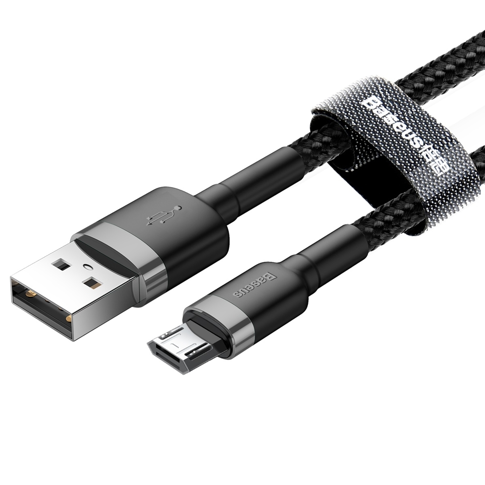 BASEUS Baseus Cafule 2m Micro USB QC3.0 Laddningskabel - Svart/Grå