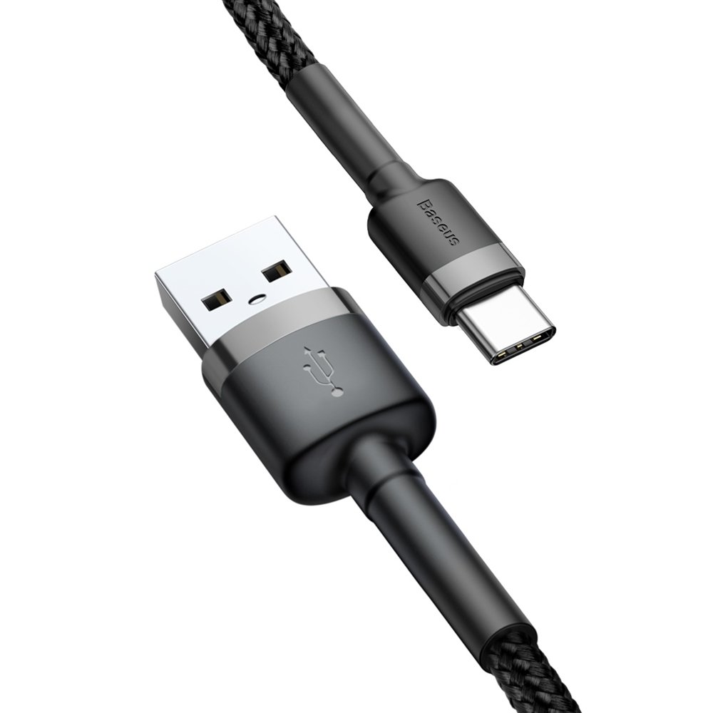 BASEUS Baseus Cafule 3m USB-C QC3.0 Laddningskabel - Svart/Grå