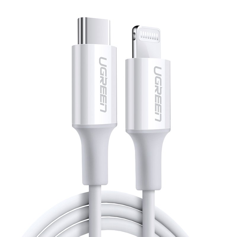 UGREEN Ugreen 1m MFi 18W 3A Lightning - USB-C Kabel - Vit