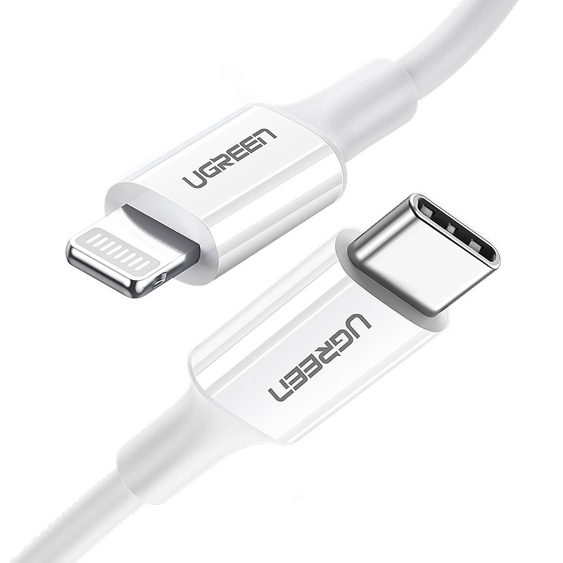 UGREEN Ugreen 1m MFi 18W 3A Lightning - USB-C Kabel - Vit