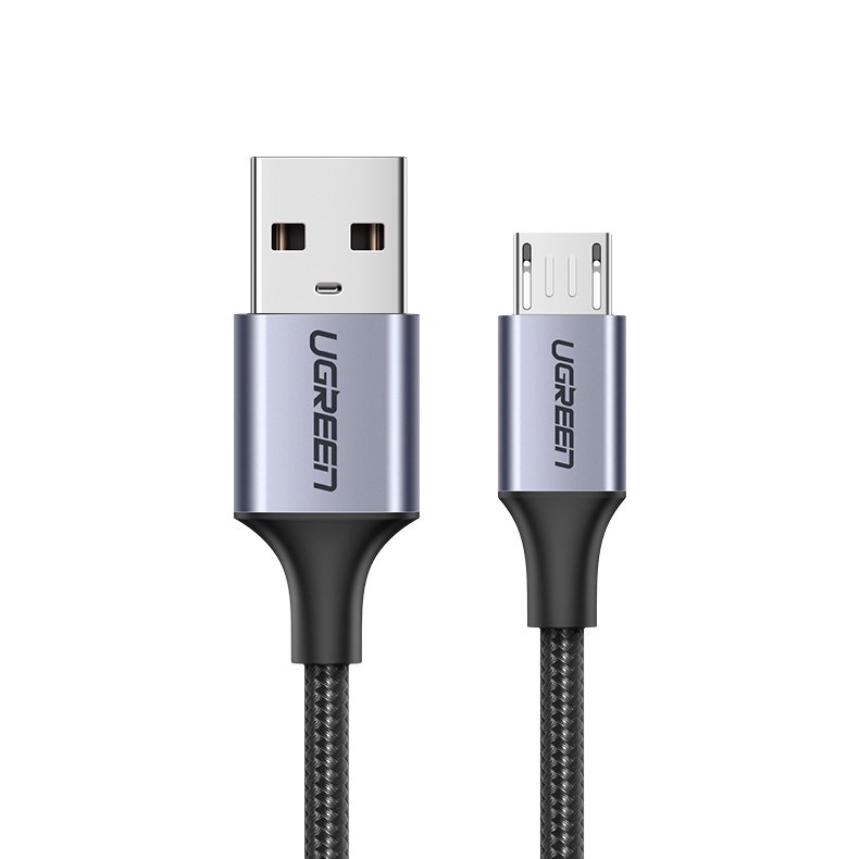 UGREEN Ugreen 2m Micro USB Flätad Nylonkabel - Grå
