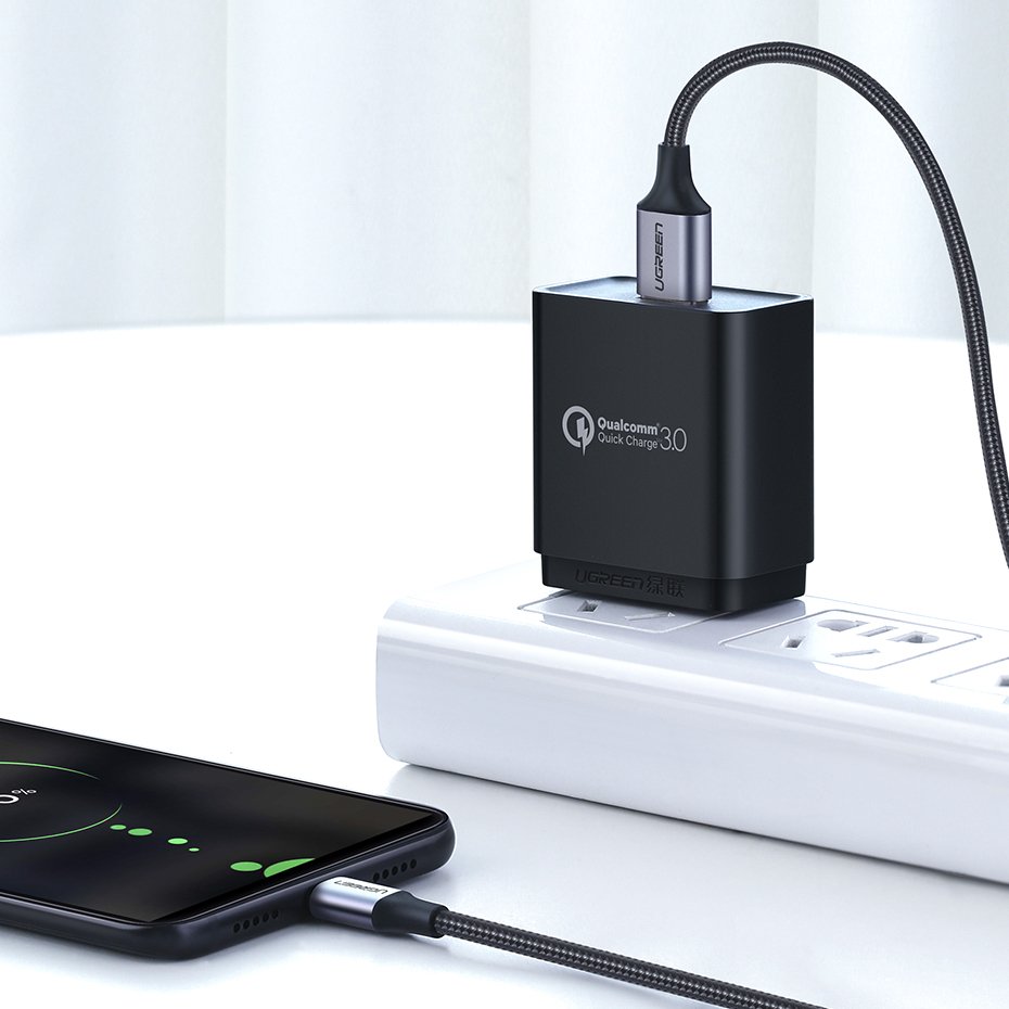 UGREEN Ugreen 2m Micro USB Flätad Nylonkabel - Grå