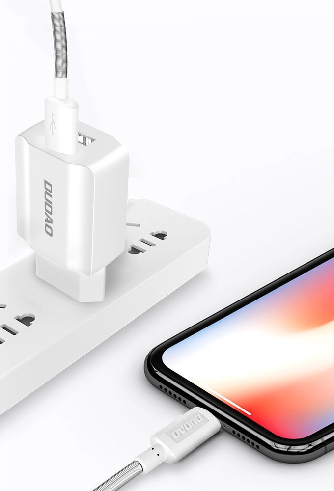 DUDAO Dudao 2x USB-A 2.4A Väggadapter - Vit