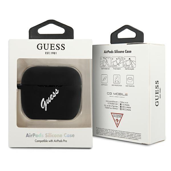 Guess Guess AirPods Pro Skal Silikon Vintage Med Snodd Svart