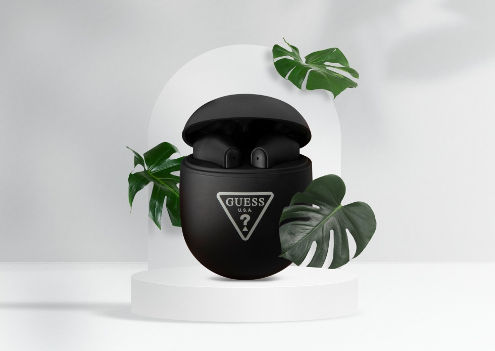Guess Guess True Wireless Hörlurar Triangle Logo Matt Svart