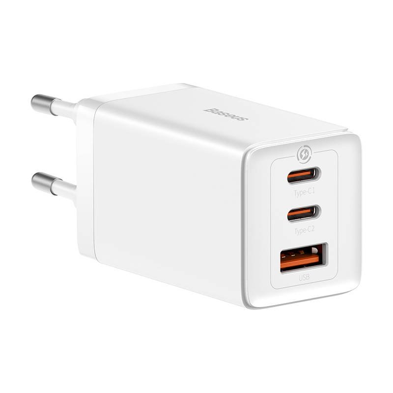 BASEUS Baseus 65W GaN5 Pro Väggladdare 2x USB-C 1x USB-A Vit