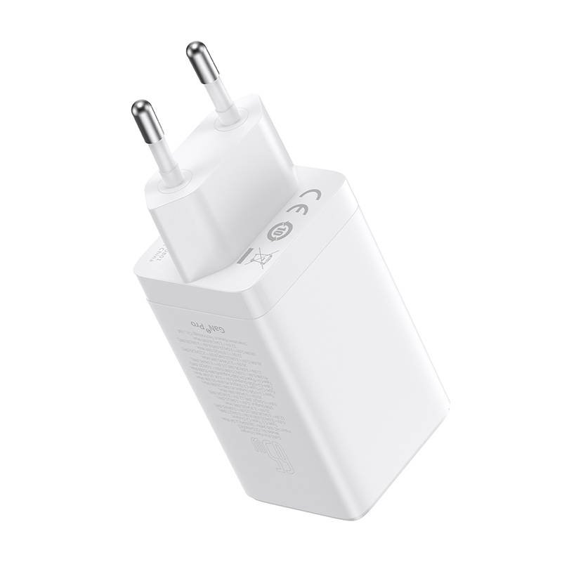 BASEUS Baseus 65W GaN5 Pro Väggladdare 2x USB-C 1x USB-A Vit