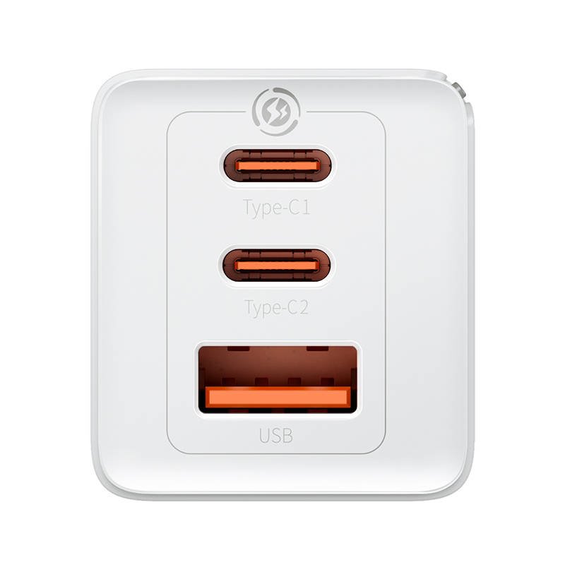 BASEUS Baseus 65W GaN5 Pro Väggladdare 2x USB-C 1x USB-A Vit