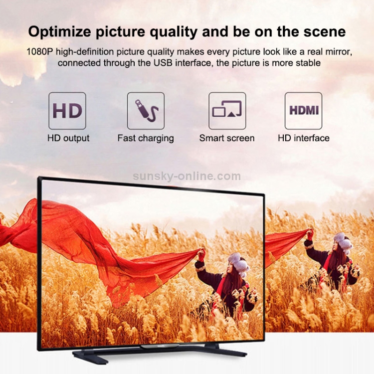  MiraCast WiFi AirPlay 1080p HD HDMI-Mottagare Svart