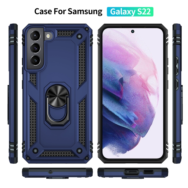  Samsung Galaxy S22 Skal Ring Armor Hybrid Blå