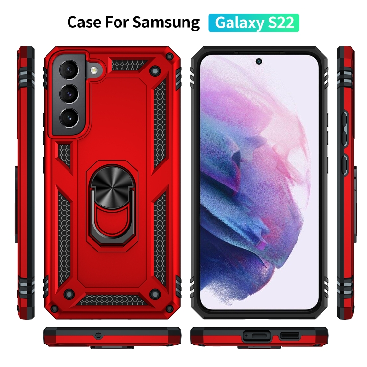  Samsung Galaxy S22 Skal Ring Armor Hybrid Röd