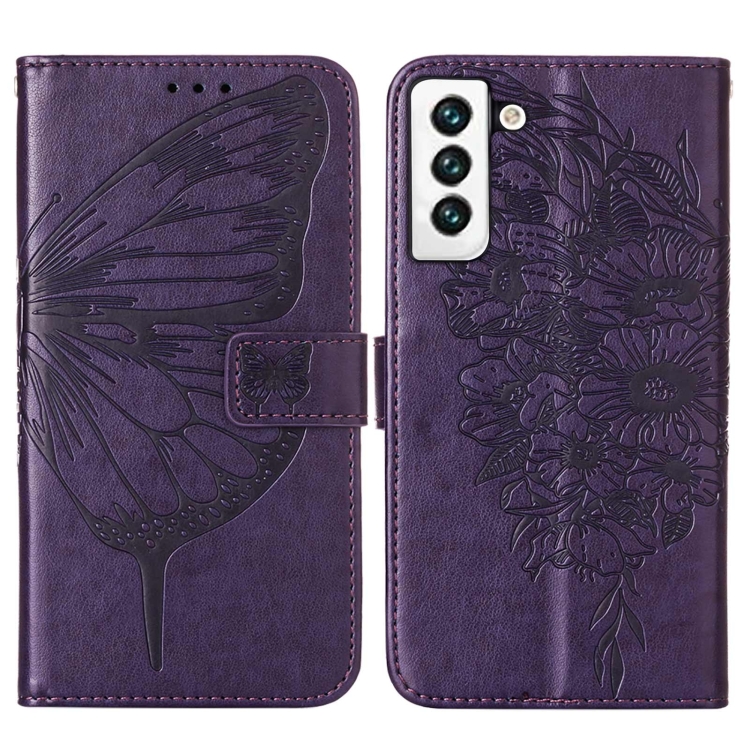  Samsung Galaxy S22 Fodral Butterfly Läder Lila