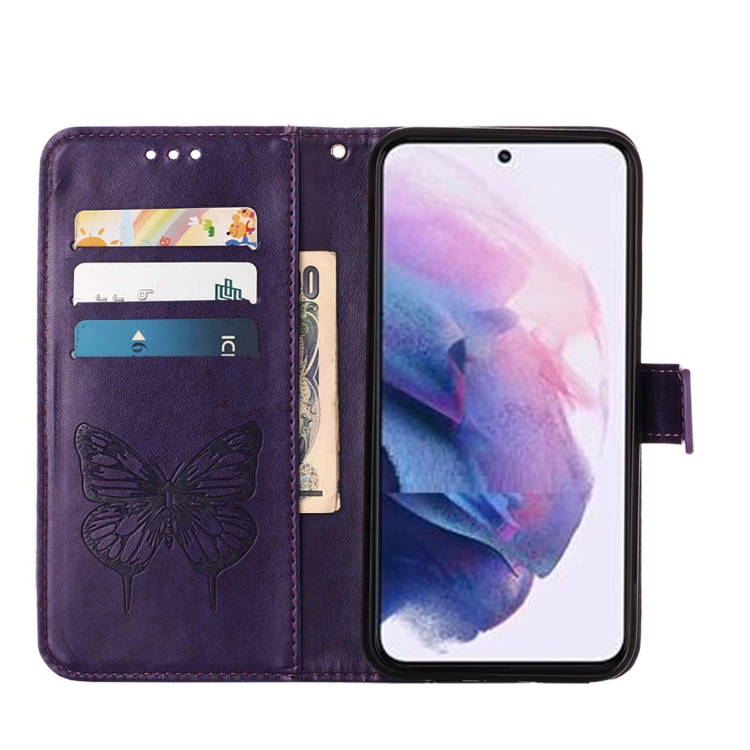  Samsung Galaxy S22 Fodral Butterfly Läder Lila
