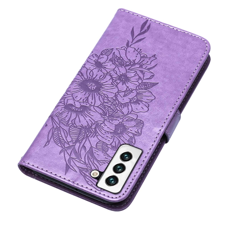  Samsung Galaxy S22 Fodral Butterfly Läder Lila