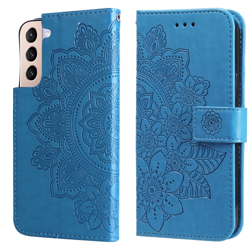  Samsung Galaxy S22 Fodral Mandala Blomma Blå