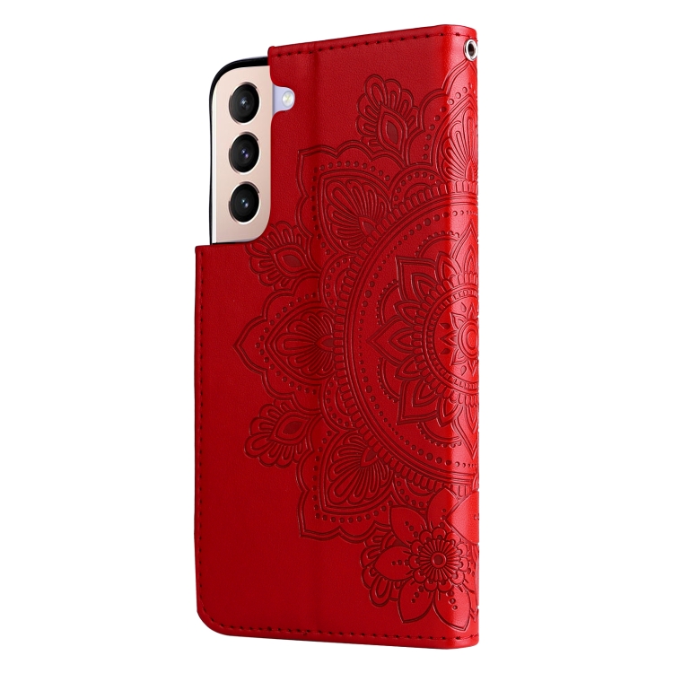 Samsung Galaxy S22 Fodral Mandala Blomma Röd