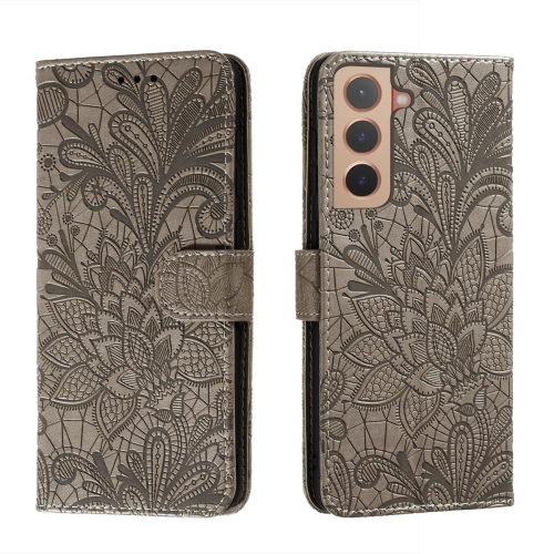  Samsung Galaxy S22 Fodral Flower Textur Grå