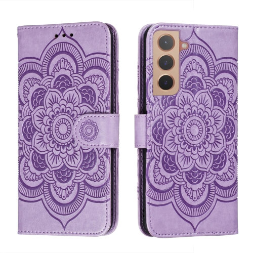  Samsung Galaxy S22 Fodral Sun Mandala Läder Lila