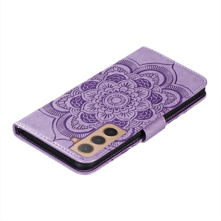  Samsung Galaxy S22 Fodral Sun Mandala Läder Lila