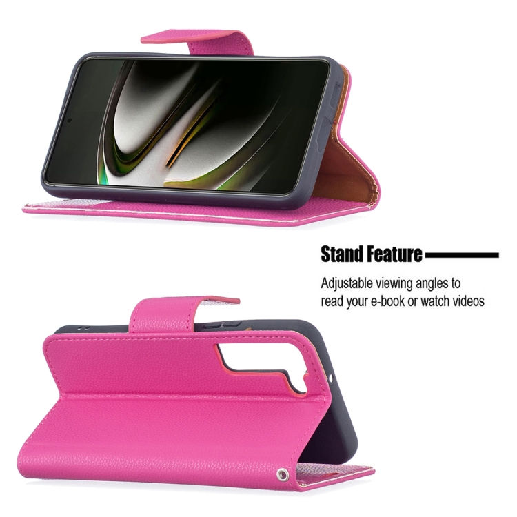  Samsung Galaxy S22 Fodral Litchi Shark Rosa