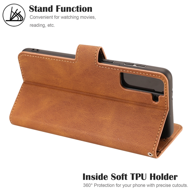  Samsung Galaxy S22 Fodral Skin Touch Brun