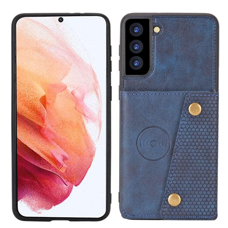  Samsung Galaxy S22 Skal Med Kortfack Och Magnet Blå