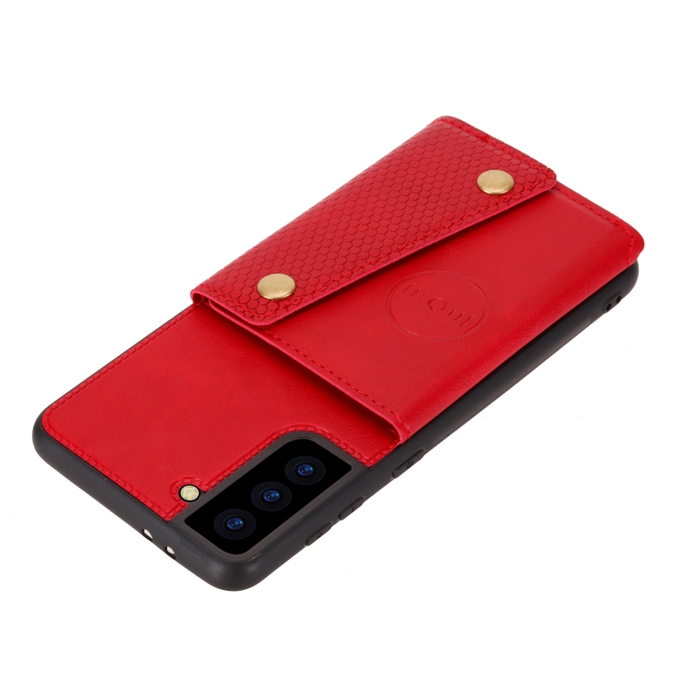  Samsung Galaxy S22 Skal Med Kortfack Och Magnet Röd