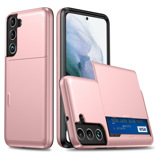  Samsung Galaxy S22 Skal Hybrid Kortfack Roséguld