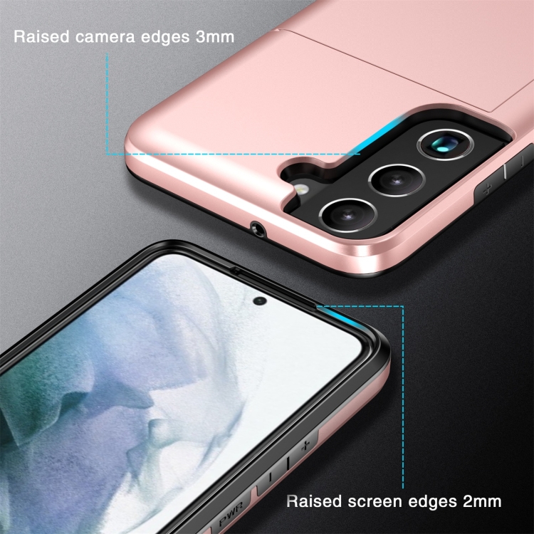  Samsung Galaxy S22 Skal Hybrid Kortfack Grå