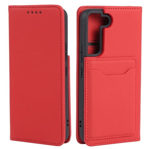  Samsung Galaxy S22 Fodral Flip Läder Med Kortfack Röd