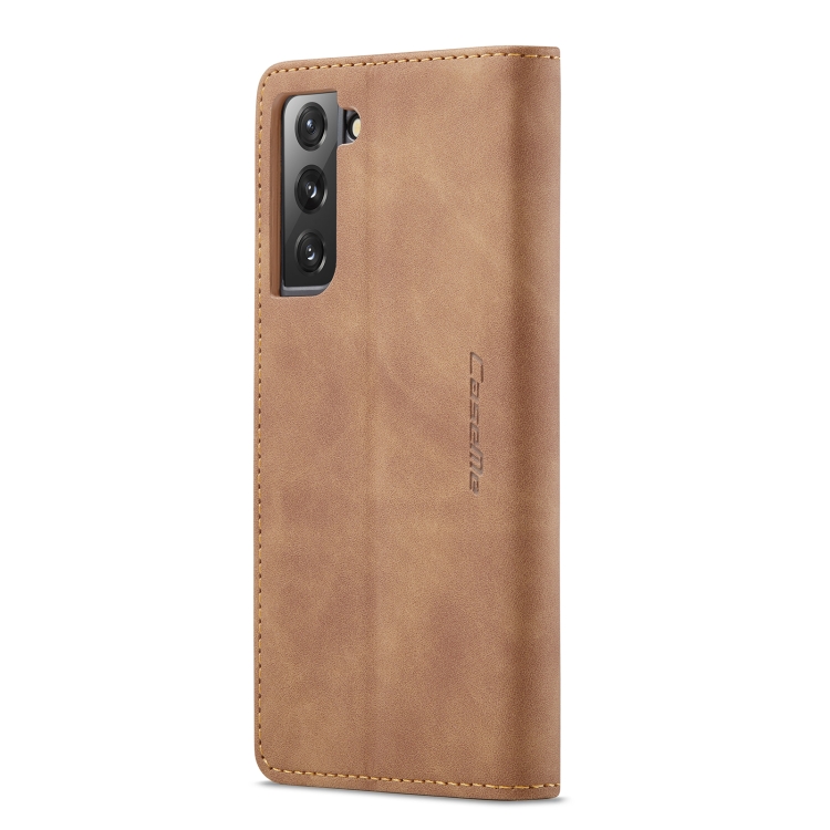 CASEME CASEME Samsung Galaxy S22 Fodral Flip Retro Läder Brun