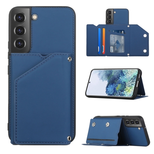  Samsung Galaxy S22 Skal Skin Touch Med Kortfack Blå