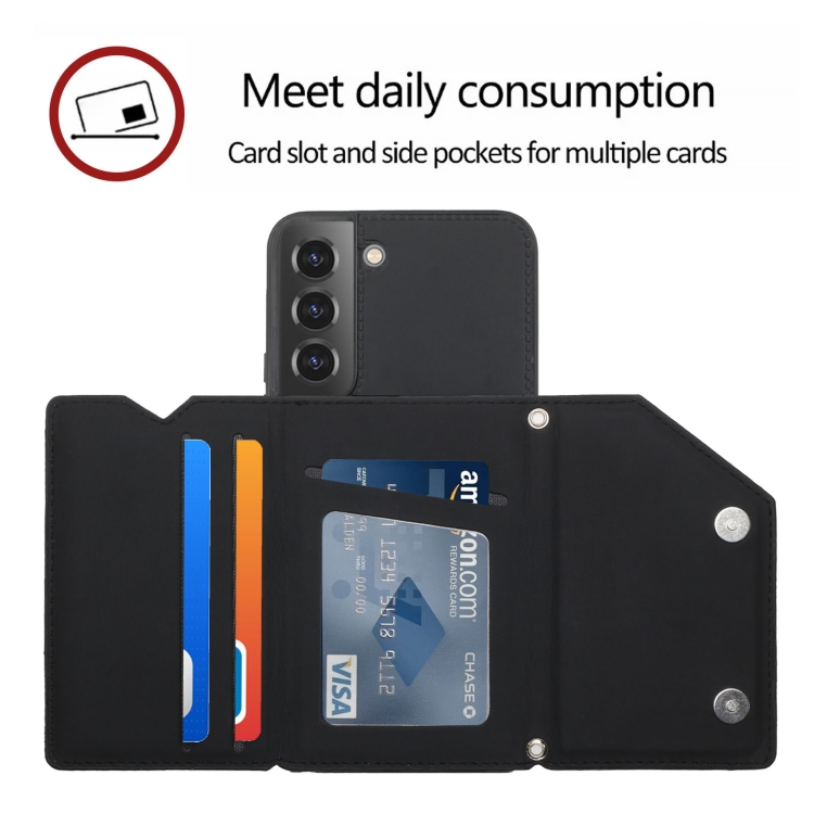  Samsung Galaxy S22 Skal Skin Touch Med Kortfack Svart