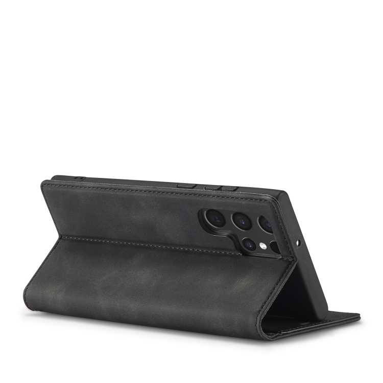 LC.IMEEKE LC.IMEEKE Samsung Galaxy S22 Fodral Flip Retro Läder Svart