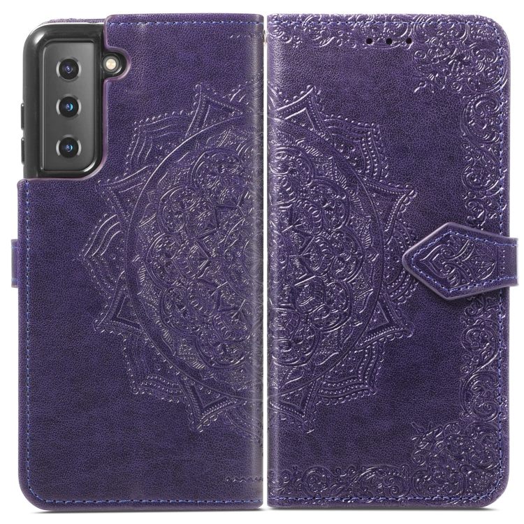  Samsung Galaxy S22 Fodral Mandala Läder Lila