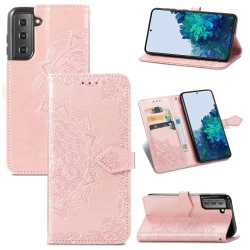  Samsung Galaxy S22 Fodral Mandala Läder Roséguld