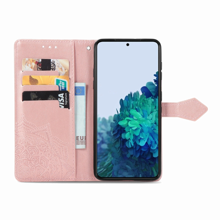  Samsung Galaxy S22 Fodral Mandala Läder Roséguld