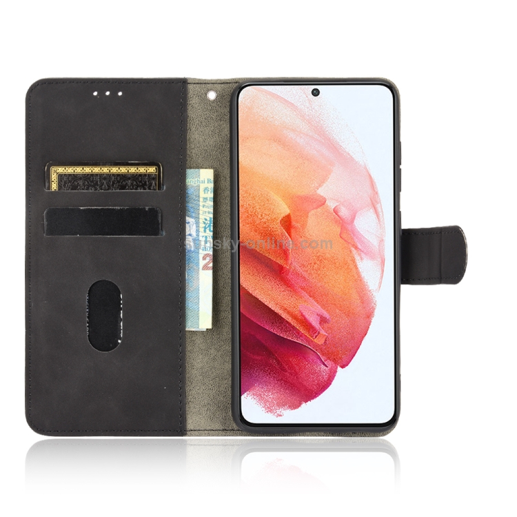  Samsung Galaxy S21 FE Fodral Skin Touch Läder Svart