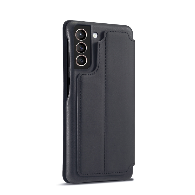 LC.IMEEKE LC.IMEEKE Samsung Galaxy S21 FE Fodral Retro Flip Läder Svart