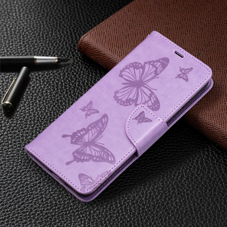  Samsung Galaxy S21 FE Fodral Butterfly Läder Lila