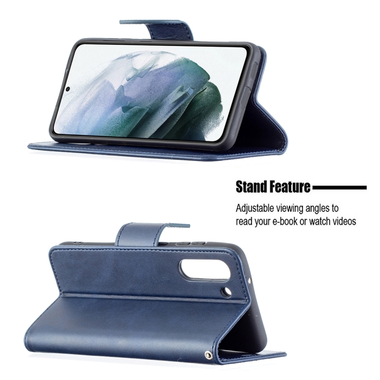  Samsung Galaxy S21 FE Fodral Solid Shark Läder Blå