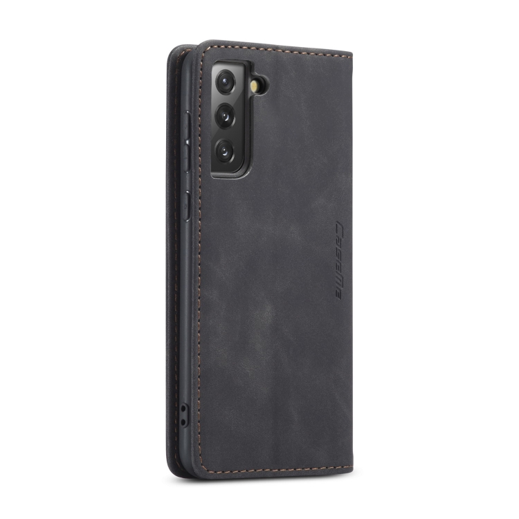 CASEME CASEME Samsung Galaxy S21 FE Fodral Retro Flip Läder Svart