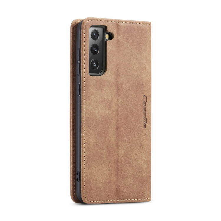 CASEME CASEME Samsung Galaxy S21 FE Fodral Retro Flip Läder Brun